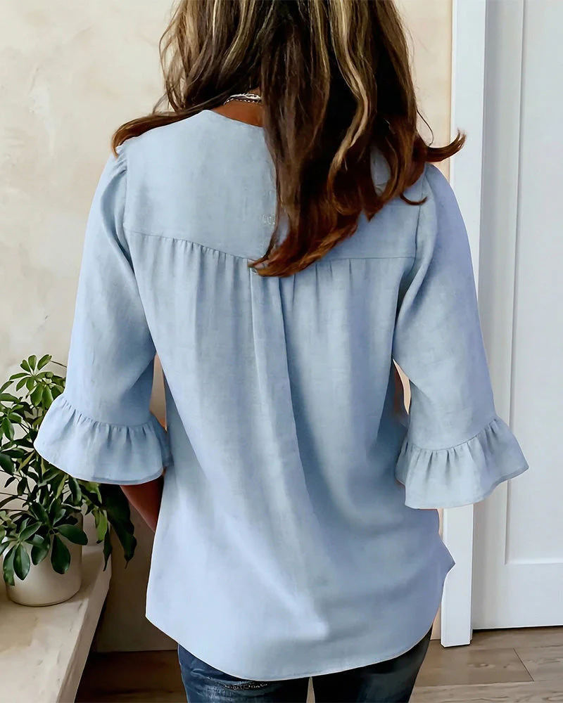 Elena | Blusa lisa de linho