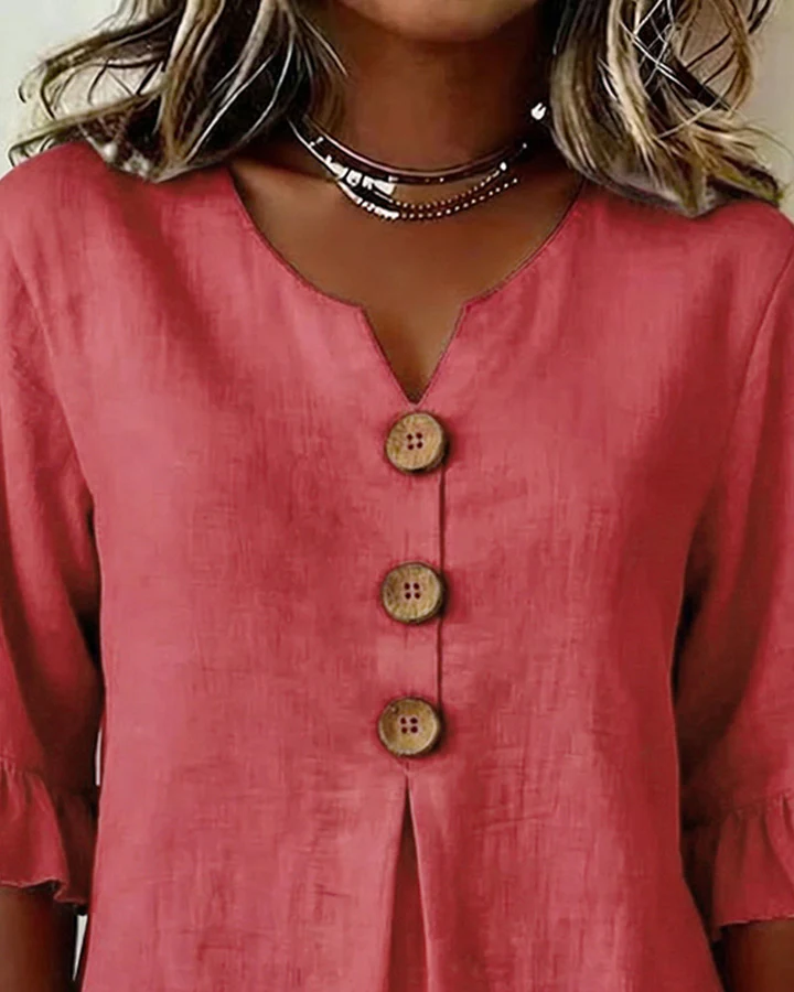 Elena | Blusa lisa de linho