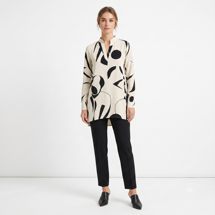 Alejandra | Blusa abstrata Milão