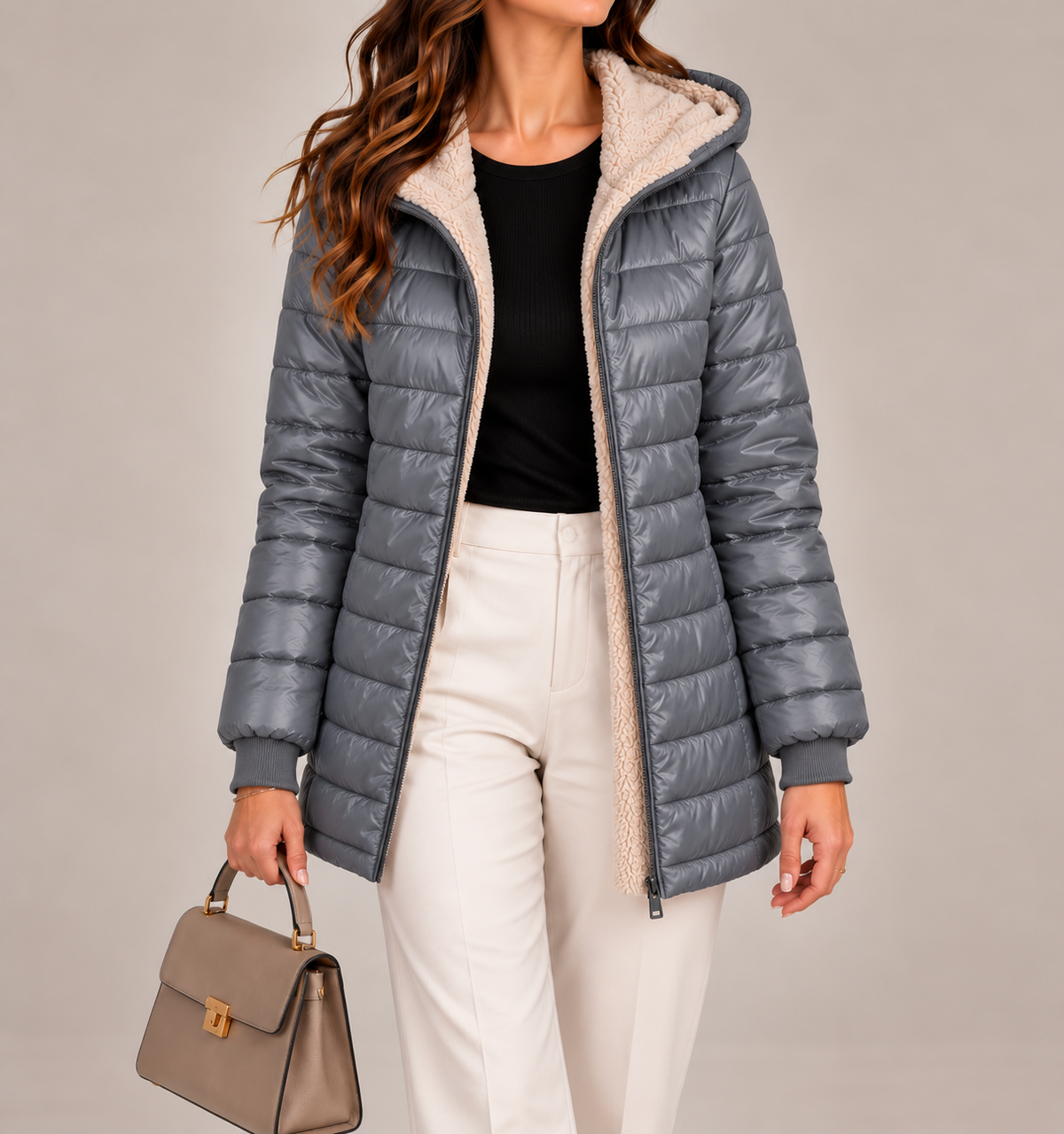 Mariana | Casaco puffer com forro em fleece
