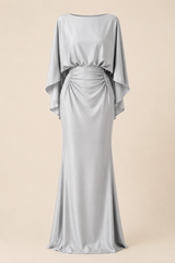 Cristina | Vestido Celeste de silhueta elegante