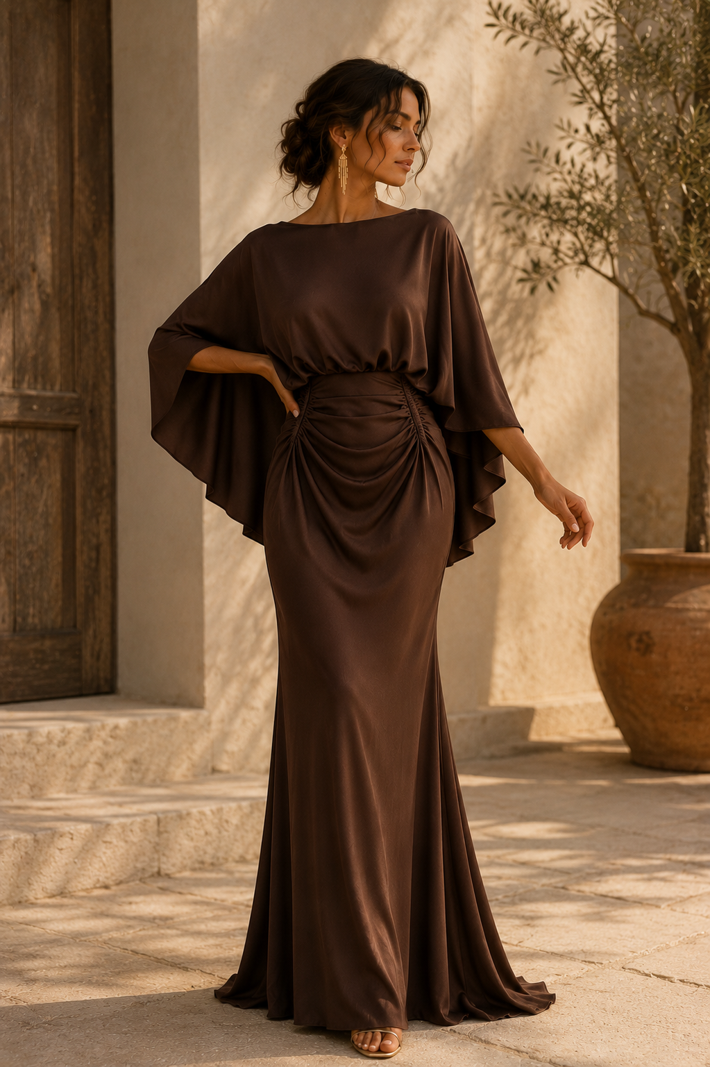 Cristina | Vestido Celeste de silhueta elegante
