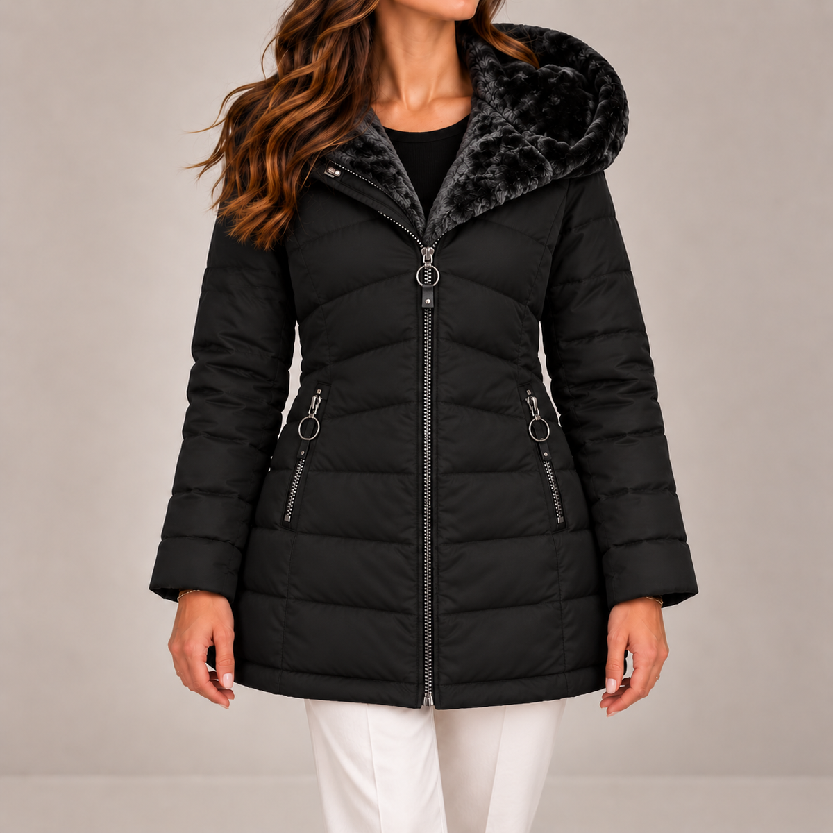 Carlota | Casaco puffer comprido com capuz