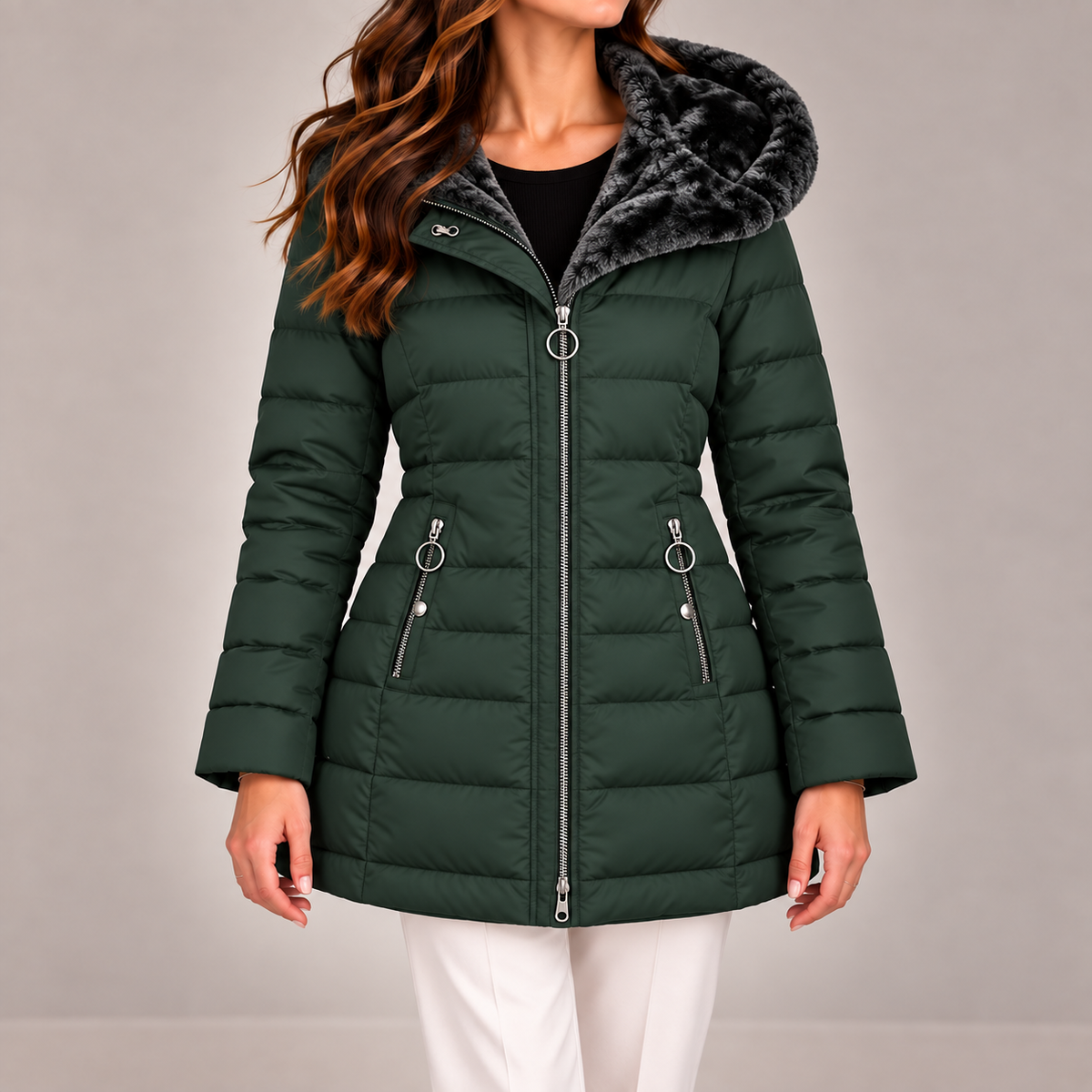 Carlota | Casaco puffer comprido com capuz