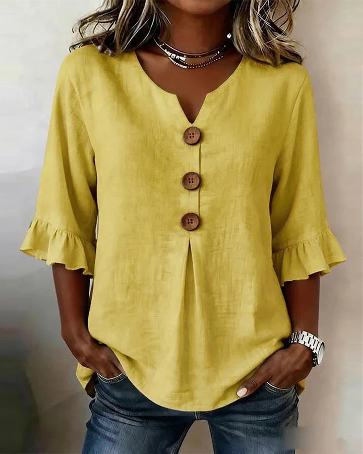 Elena | Blusa lisa de linho