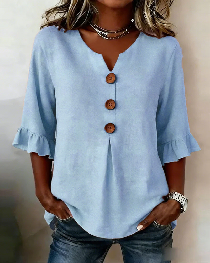Elena | Blusa lisa de linho