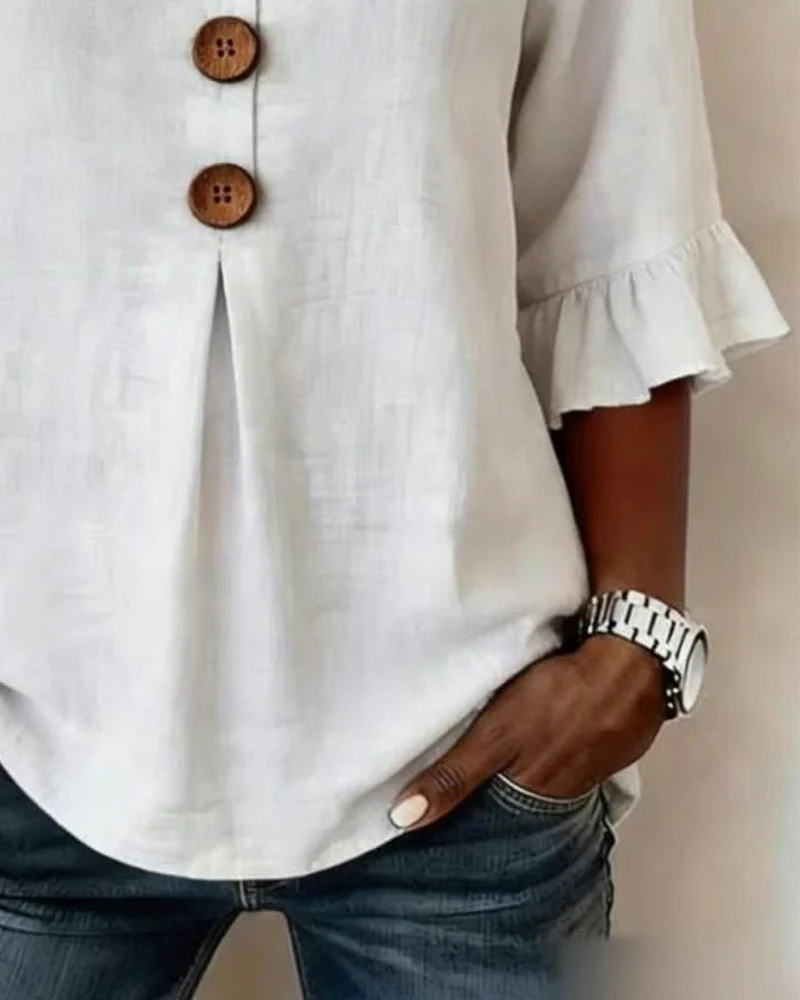 Elena | Blusa lisa de linho