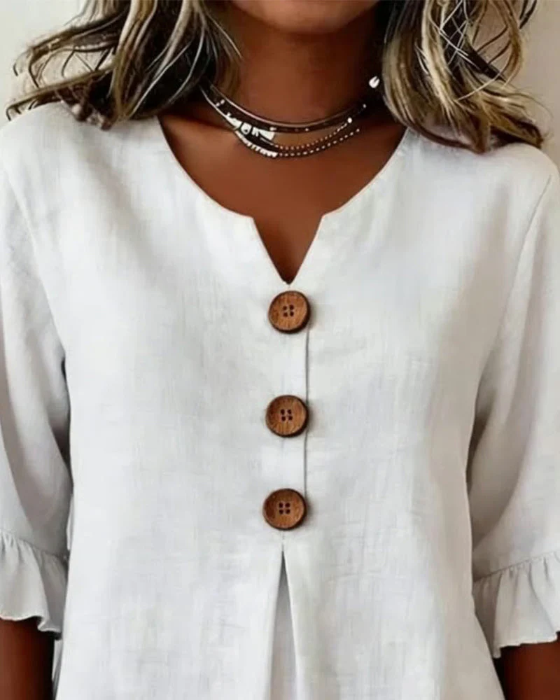 Elena | Blusa lisa de linho