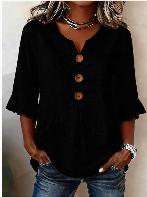 Elena | Blusa lisa de linho