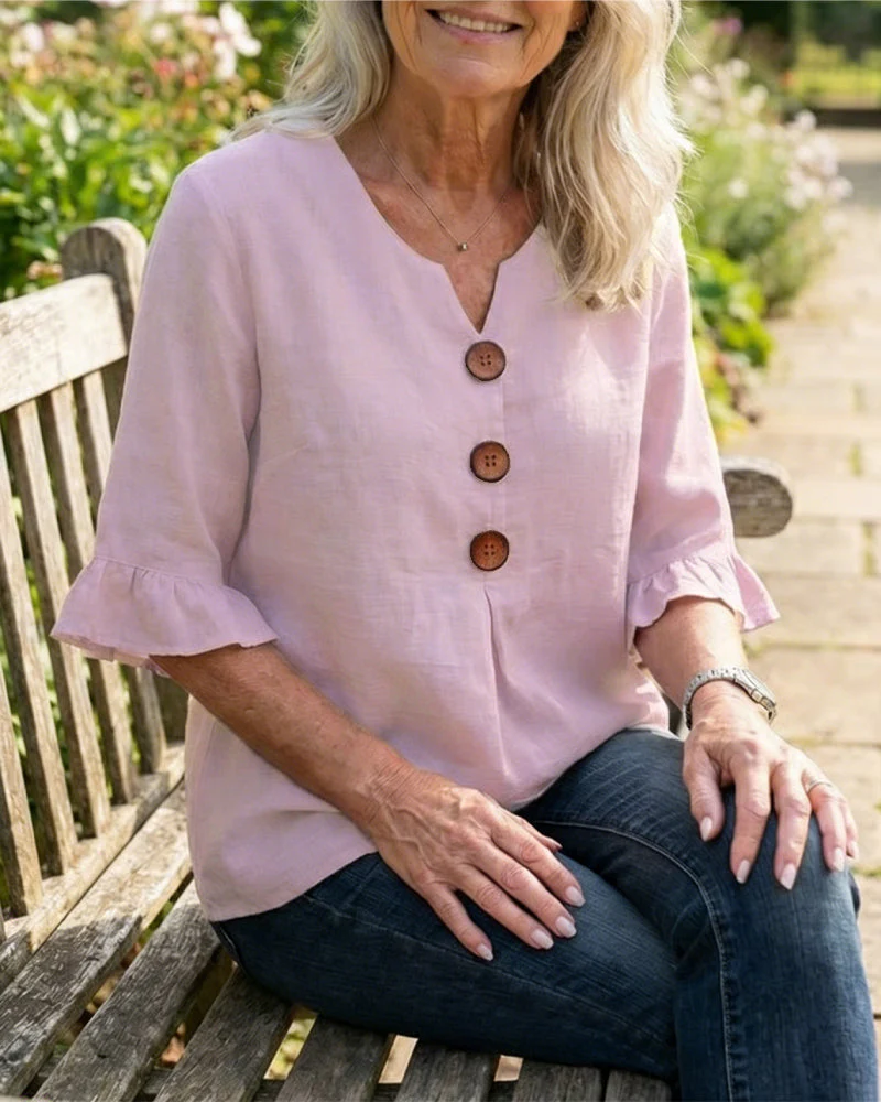 Elena | Blusa lisa de linho
