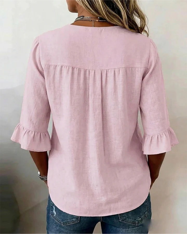 Elena | Blusa lisa de linho