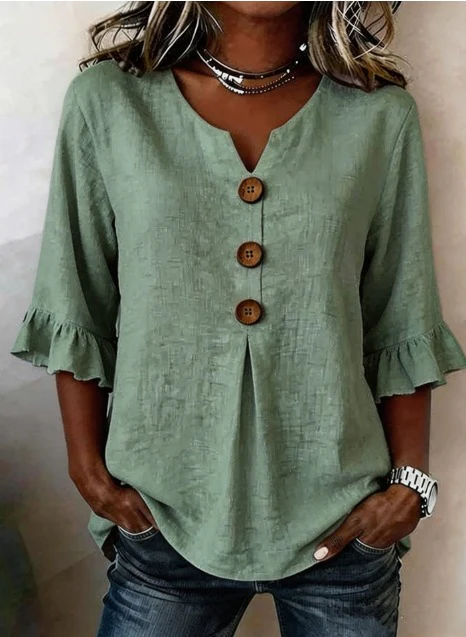 Elena | Blusa lisa de linho