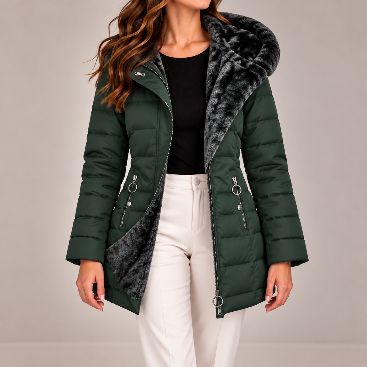Carlota | Casaco puffer comprido com capuz
