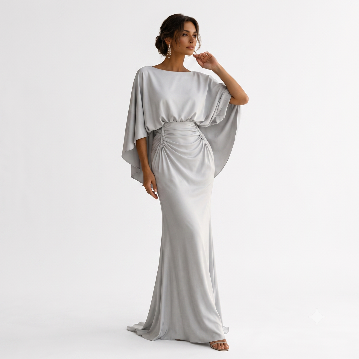 Cristina | Vestido Celeste de silhueta elegante