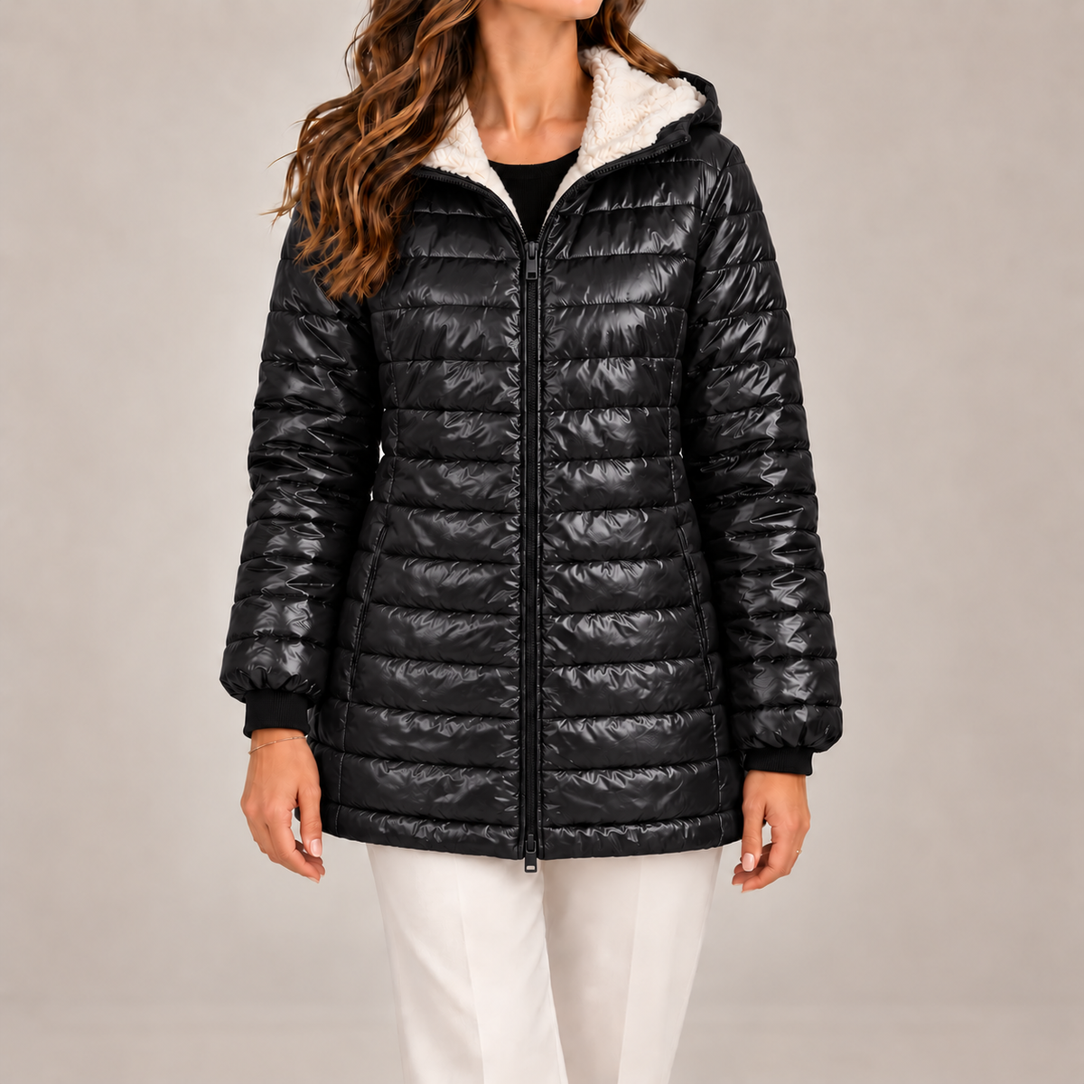Mariana | Casaco puffer com forro em fleece
