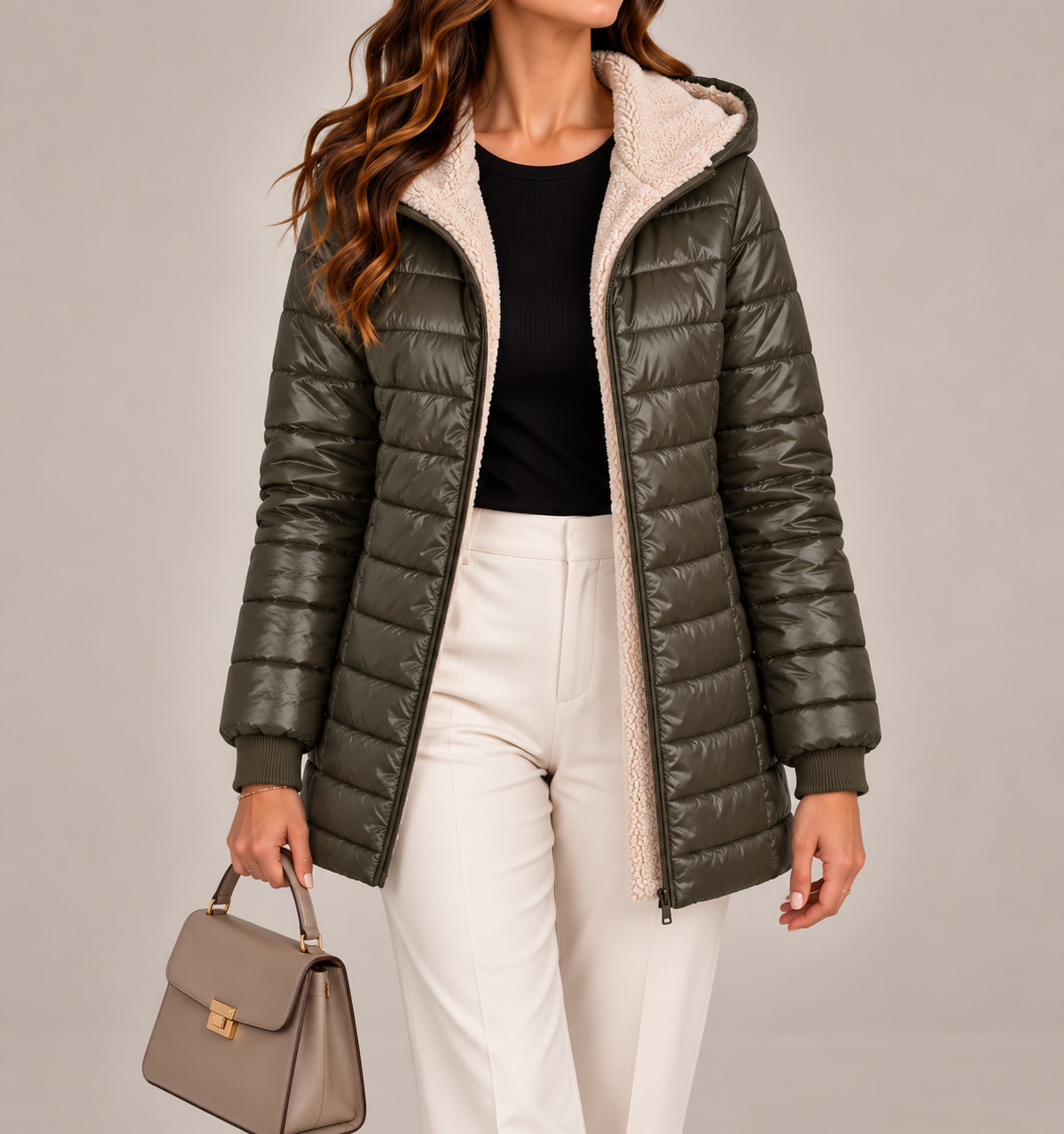 Mariana | Casaco puffer com forro em fleece