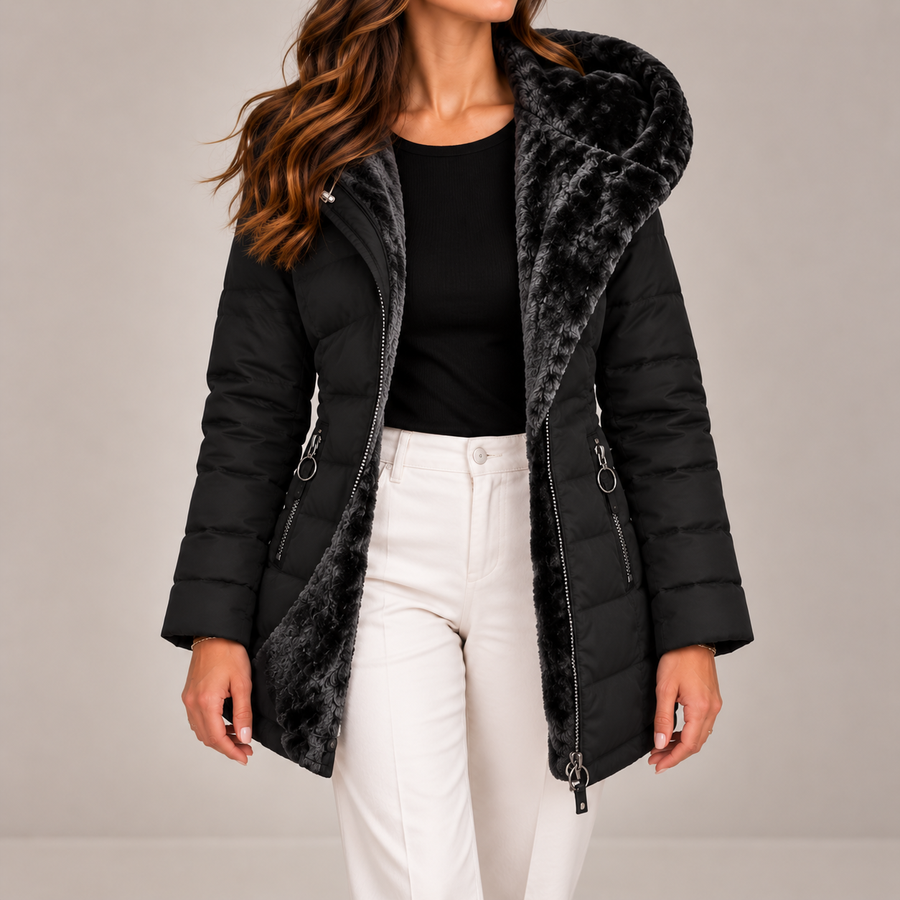 Carlota | Casaco puffer comprido com capuz