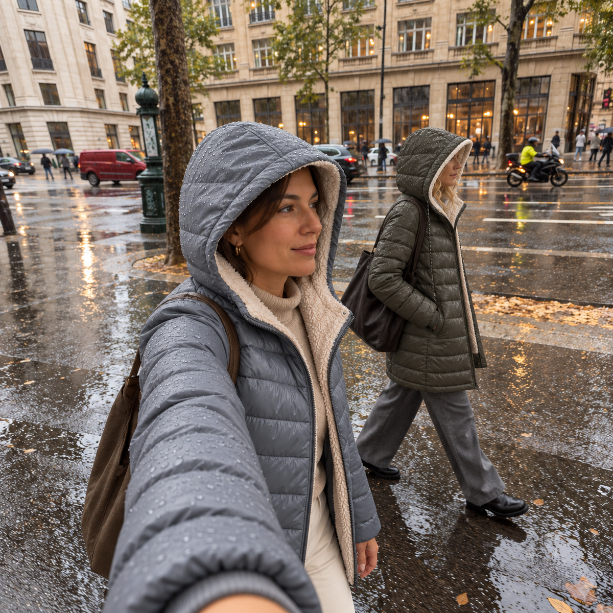 Mariana | Casaco puffer com forro em fleece