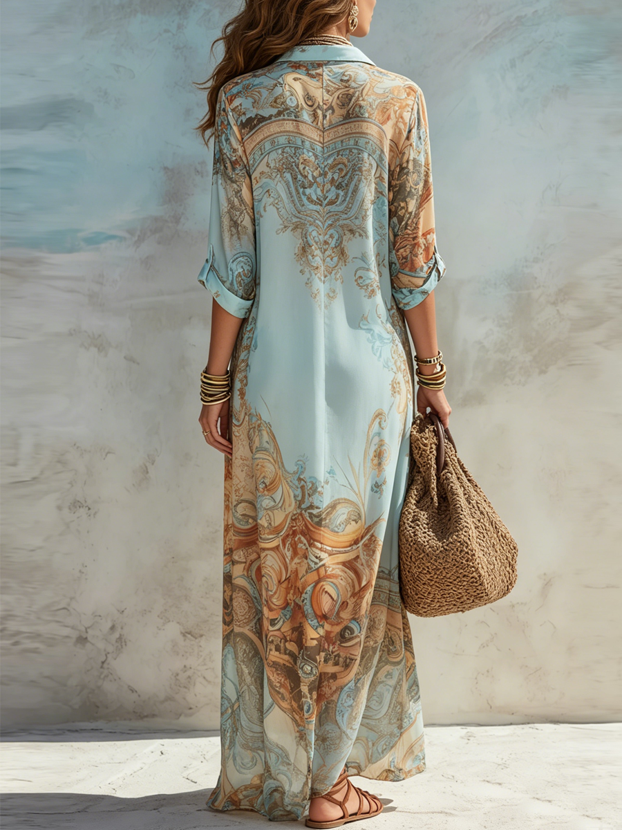 Aura | Vestido camiseiro Brisa Marinha