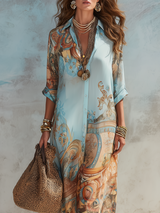 Aura | Vestido camiseiro Brisa Marinha