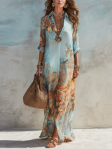 Aura | Vestido camiseiro Brisa Marinha